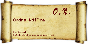 Ondra Nóra névjegykártya